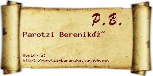 Parotzi Bereniké névjegykártya